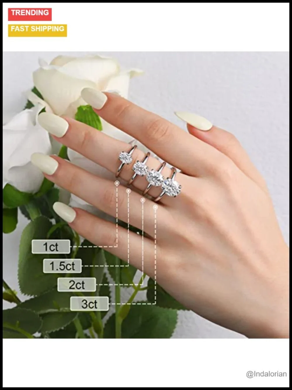 S925 Sterling Silver Oval Moissanite Engagement Ring Hidden Halo